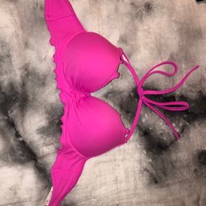 Pink push up bathing suit top